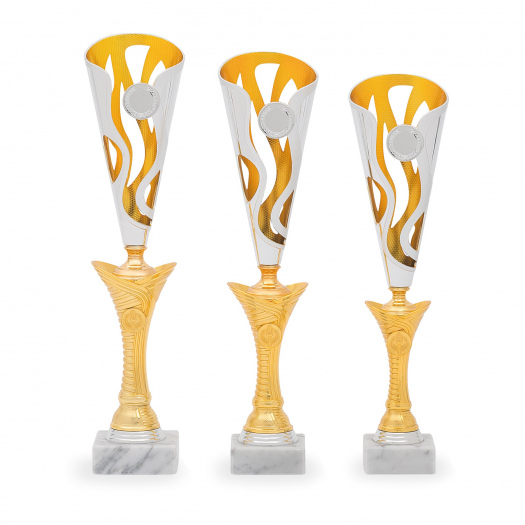 Pohár DESIGN, výška 42 cm, zlatý/stříbrný