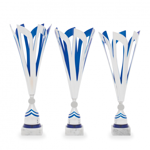 Pohár DESIGN, výška 42 cm, stříbrný/modrý