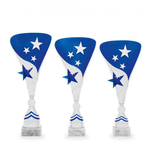 Pohár DESIGN, výška 35 cm, stříbrný/modrý