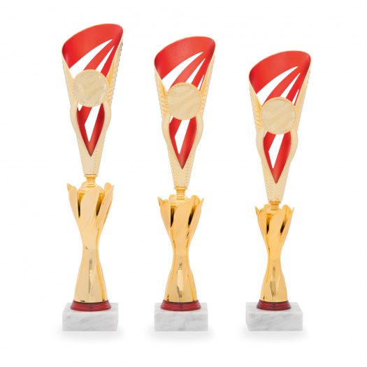 Pohár DESIGN, výška 43 cm, zlatý/červený