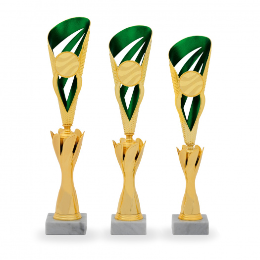 Pohár DESIGN, výška 43 cm, zlatý/zelený