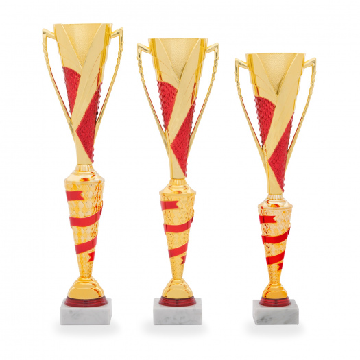 Pohár DESIGN, výška 46 cm, zlatý/červený