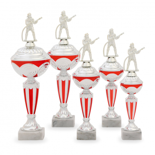 Pohár EDICE HASIČI, výška 34 cm, stříbrný/červený