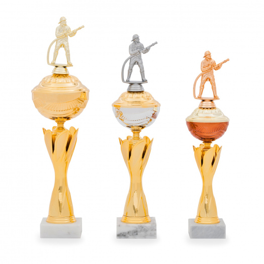 Pohár EDICE HASIČI, výška 39 cm, zlatý/bronzový