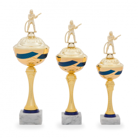 Pohár EDICE HASIČI, výška 41 cm, zlatý/modrý