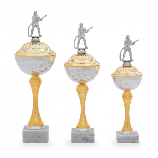Pohár EDICE HASIČI, výška 41 cm, stříbrný/zlatý