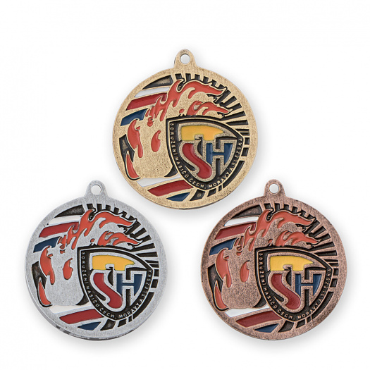 Medaile s logem SH ČMS barevná, 50 mm, zlatá