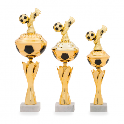 Pohár EDICE FOTBAL, výška 37 cm, zlatý/černý