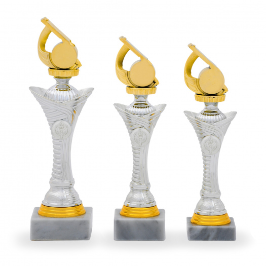 Pohár EDICE FOTBAL, výška 26 cm, stříbrný/zlatý