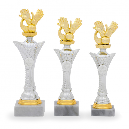 Pohár EDICE FOTBAL, výška 26 cm, stříbrný/zlatý