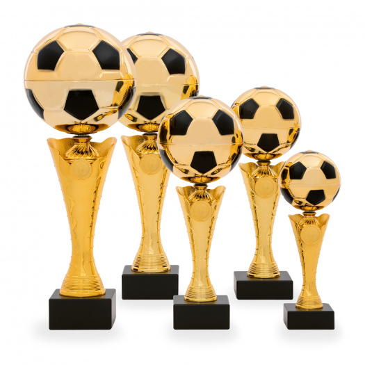 Pohár EDICE FOTBAL, výška 28 cm, zlatý/černý