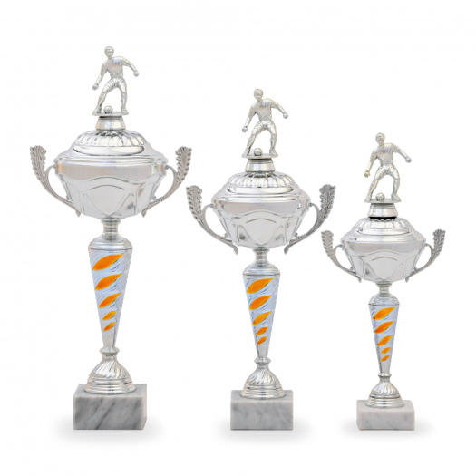 Pohár EDICE FOTBAL, výška 42 cm, stříbrný/zlatý