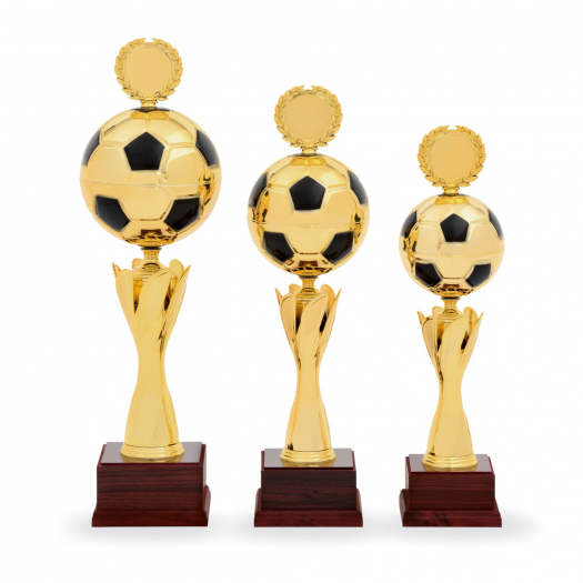 Pohár EDICE FOTBAL, výška 45 cm, zlatý/černý