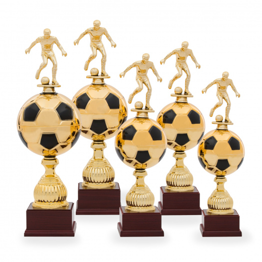 Pohár EDICE FOTBAL, výška 39 cm, zlatý/černý