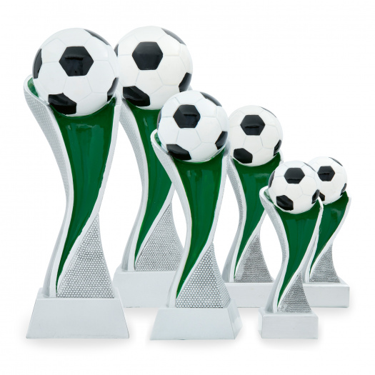 Trofej s fotbalovým míčem, výška 14 cm, vícebarevná