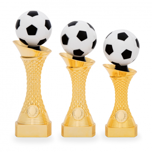 Trofej s fotbalovým míčem, výška 23 cm, vícebarevná