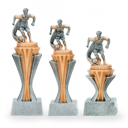 Trofej s fotbalistou, výška 17 cm, zlatá/stříbrná