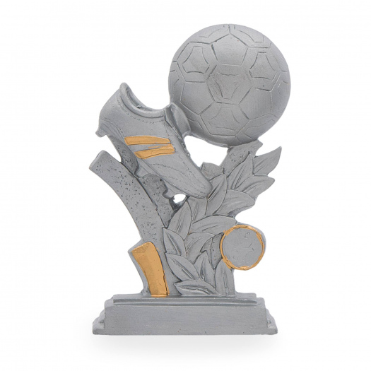 Luxusní fotbalová trofej, výška 18 cm, stříbrná/zlatá