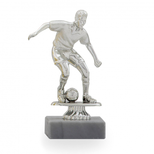 Figurka fotbalista, výška 13 cm, stříbrná