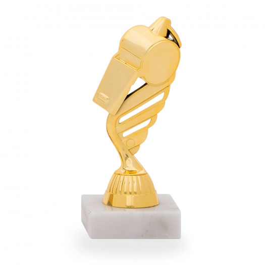 Figurka s fotbalovou tématikou, výška 15 cm, zlatá