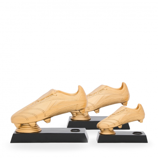 Trofej kopačky v luxusním provedení, 15 x 12 cm, zlatá/černá