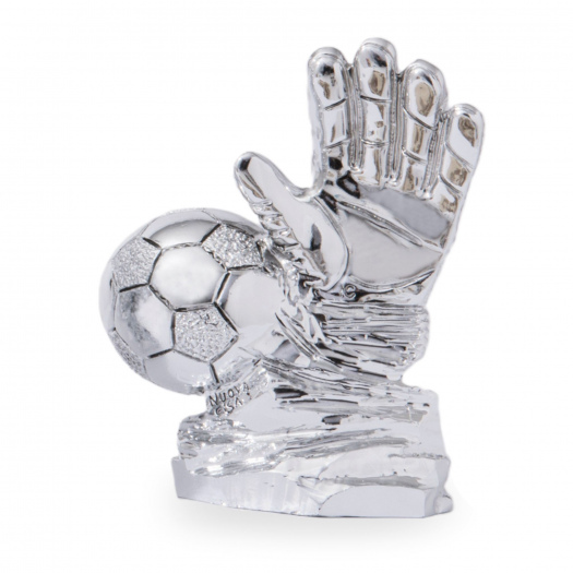 Fotbalová trofej v luxusním provedení, výška 14 cm, stříbrná