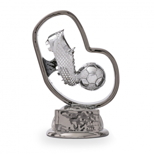 Fotbalová trofej v luxusním provedení, výška 22 cm, stříbrná