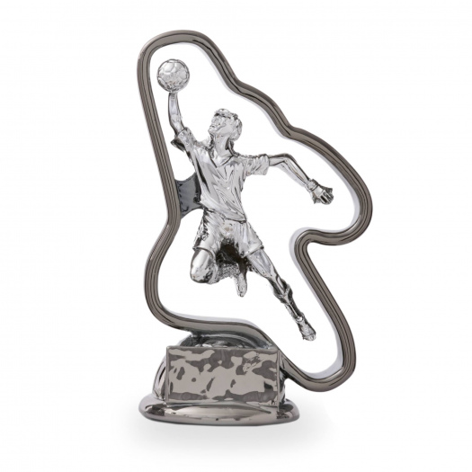 Fotbalová trofej v luxusním provedení, výška 24 cm, stříbrná