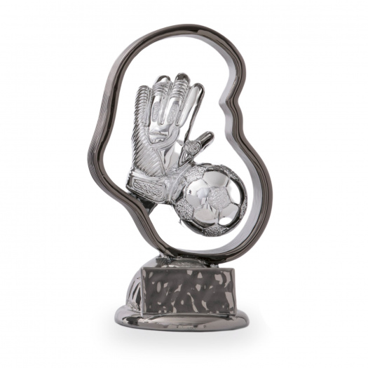 Fotbalová trofej v luxusním provedení, výška 23 cm, stříbrná