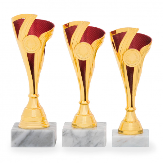 Pohár EKONOM, výška 21 cm, zlatý/červený