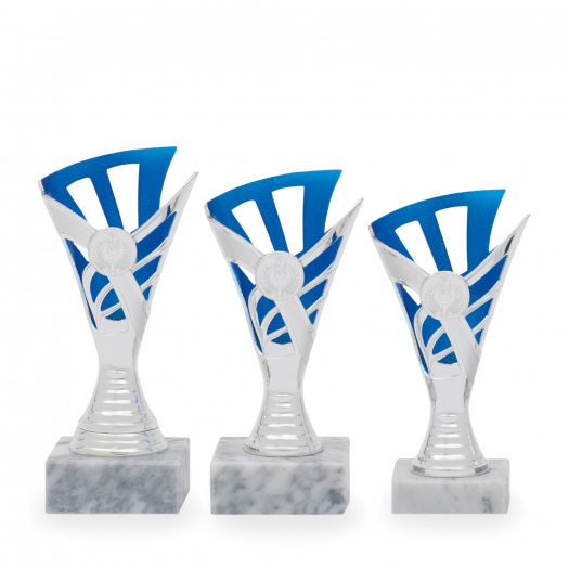 Pohár EKONOM, výška 17 cm, stříbrný/modrý