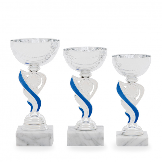 Pohár EKONOM, výška 18 cm, stříbrný/modrý