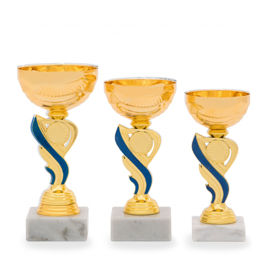 Pohár EKONOM, výška 18 cm, zlatý/modrý