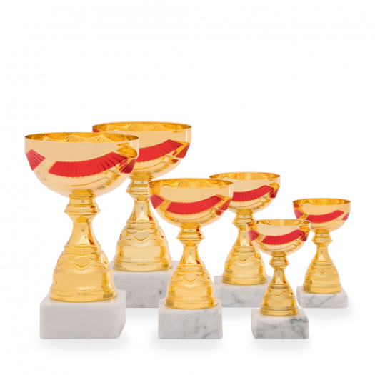 Pohár EKONOM, výška 14 cm, zlatý/červený