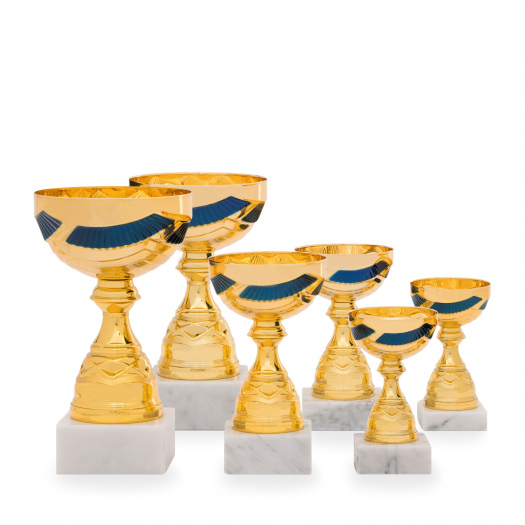 Pohár EKONOM, výška 14 cm, zlatý/modrý