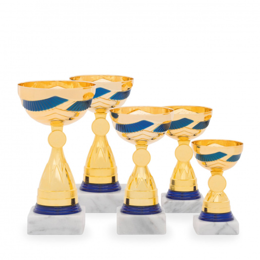 Pohár EKONOM, výška 14 cm, zlatý/modrý