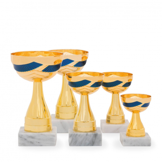 Pohár EKONOM, výška 11 cm, zlatý/modrý