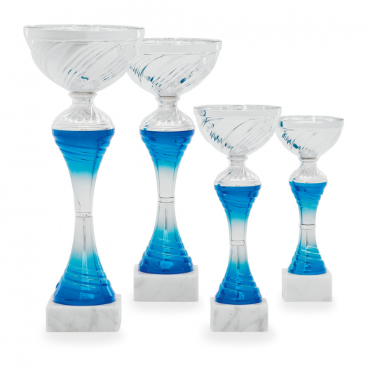 Pohár EKONOM, výška 20 cm, stříbrný/modrý