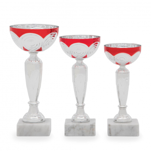 Pohár EKONOM, výška 21 cm, stříbrný/červený