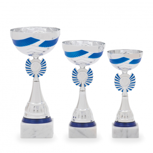 Pohár EKONOM, výška 24 cm, stříbrný/modrý