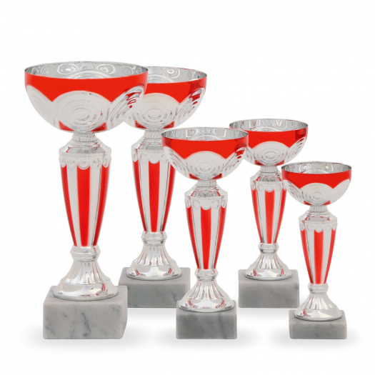 Pohár EKONOM, výška 19 cm, stříbrný/červený