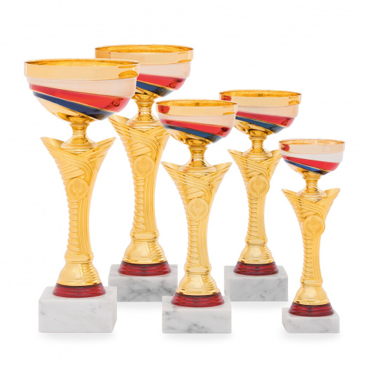 Pohár EKONOM, výška 23 cm, zlatý/trikolora
