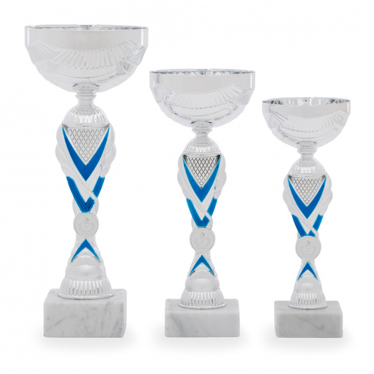 Pohár EKONOM, výška 26 cm, stříbrný/modrý