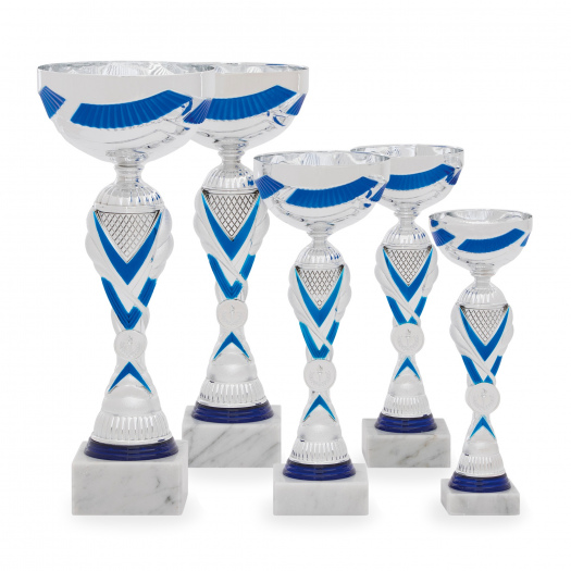 Pohár EKONOM, výška 26 cm, stříbrný/modrý