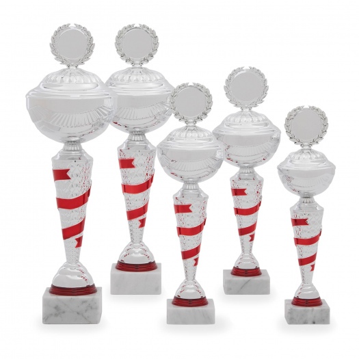 Pohár EKONOM, výška 39 cm, stříbrný/červený