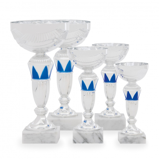 Pohár TROFIX, výška 19 cm, stříbrný/modrý