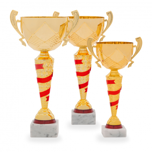 Pohár STANDARD, výška 37 cm, zlatý/červený