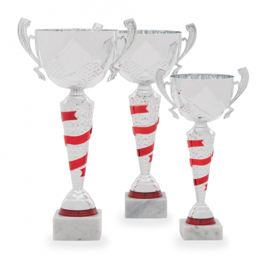 Pohár STANDARD, výška 37 cm, stříbrný/červený