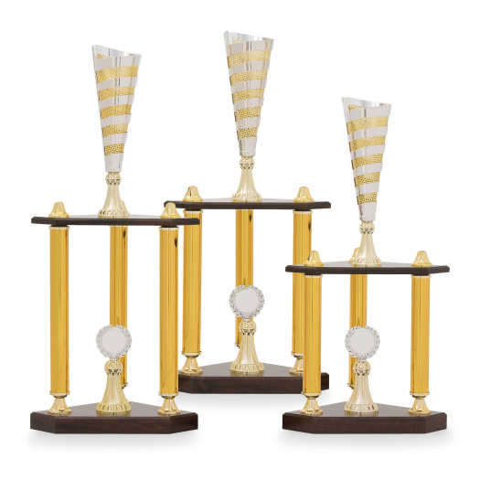 SLOUPOVÝ pohár, výška 72 cm, zlatý/stříbrný