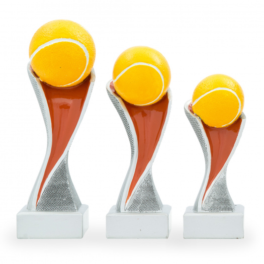 Trofej se symbolem tenisu, výška 14,5 cm, vícebarevná